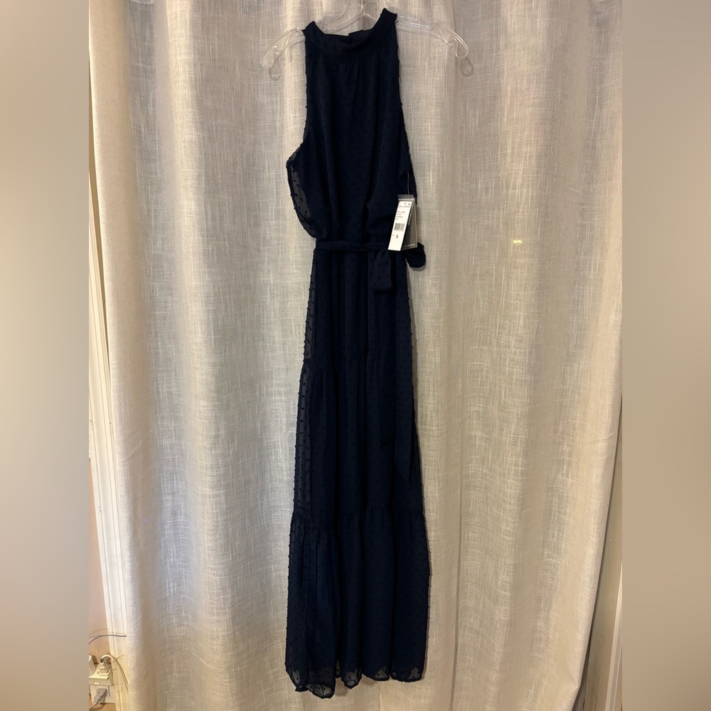 Julia Jordan Navy Textured Maxi Dress NWT